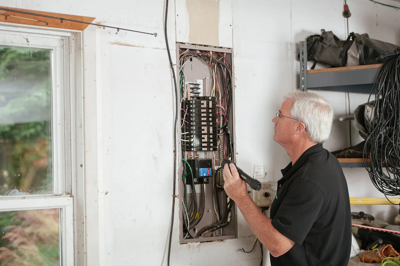Tableau électrique prêt photovoltaïque dans une maison avant devis solaire
